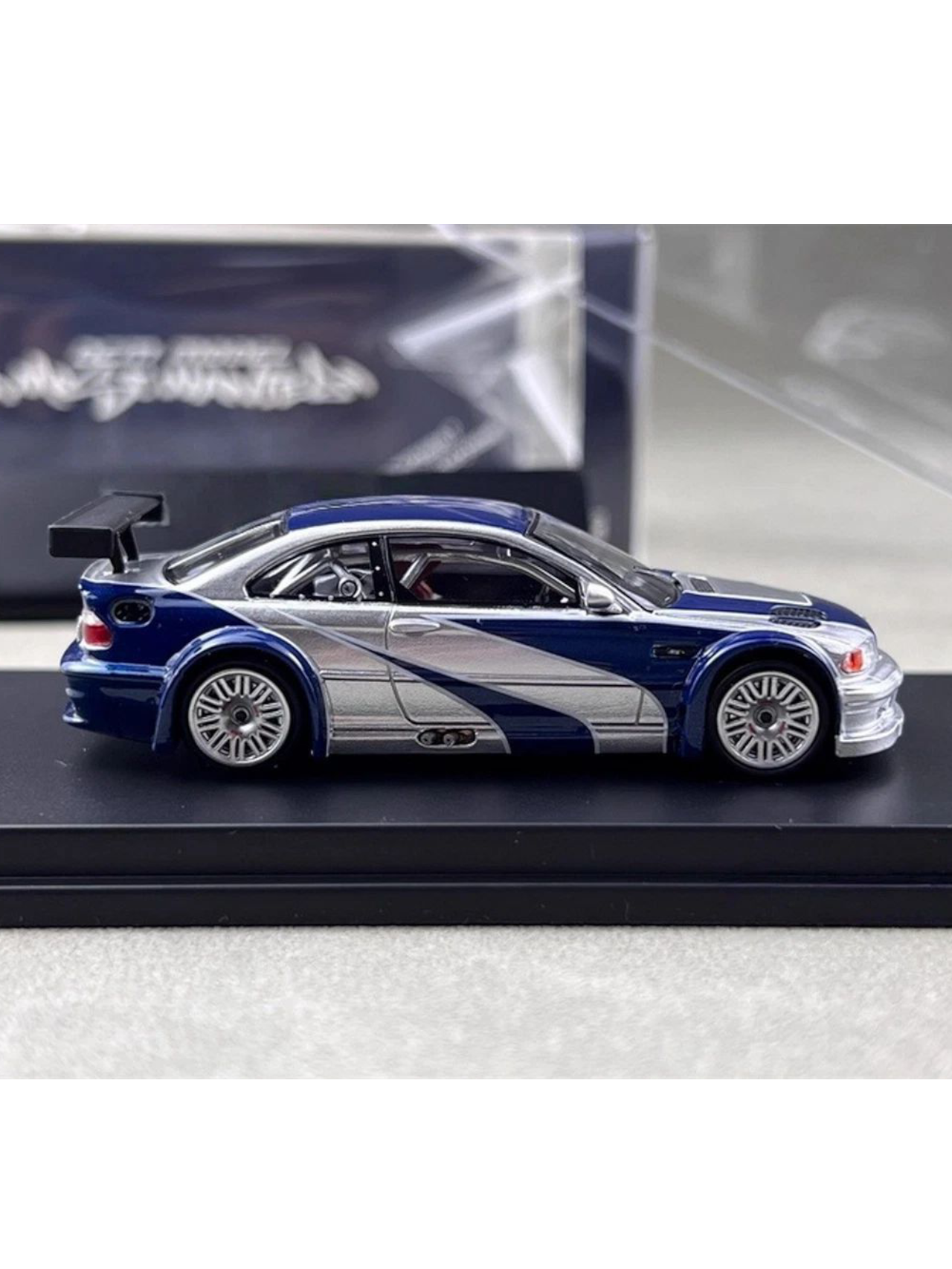 DCM Model Need For Speed Most Wanted (NFS) BMW E46 M3 GTR 1:64 Scale Premium Diecast (With Acrylic Case)