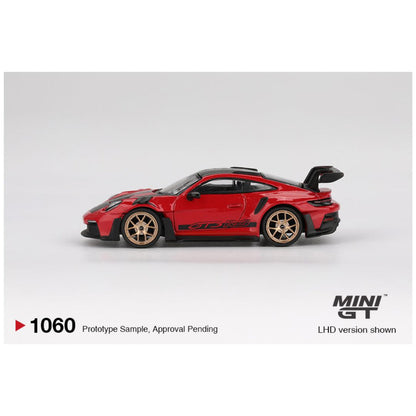 Mini GT #1060: Porsche 911 (992) GT3 RS Weissach Package Guards Red 1:64 Scale