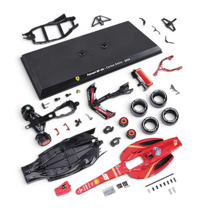Bburago Racing Ferrari SF-24 No.55 Carlos Sainz F1 Model Kit (2024)  Formula 1 Imported 1:64 Scale 44 Parts.