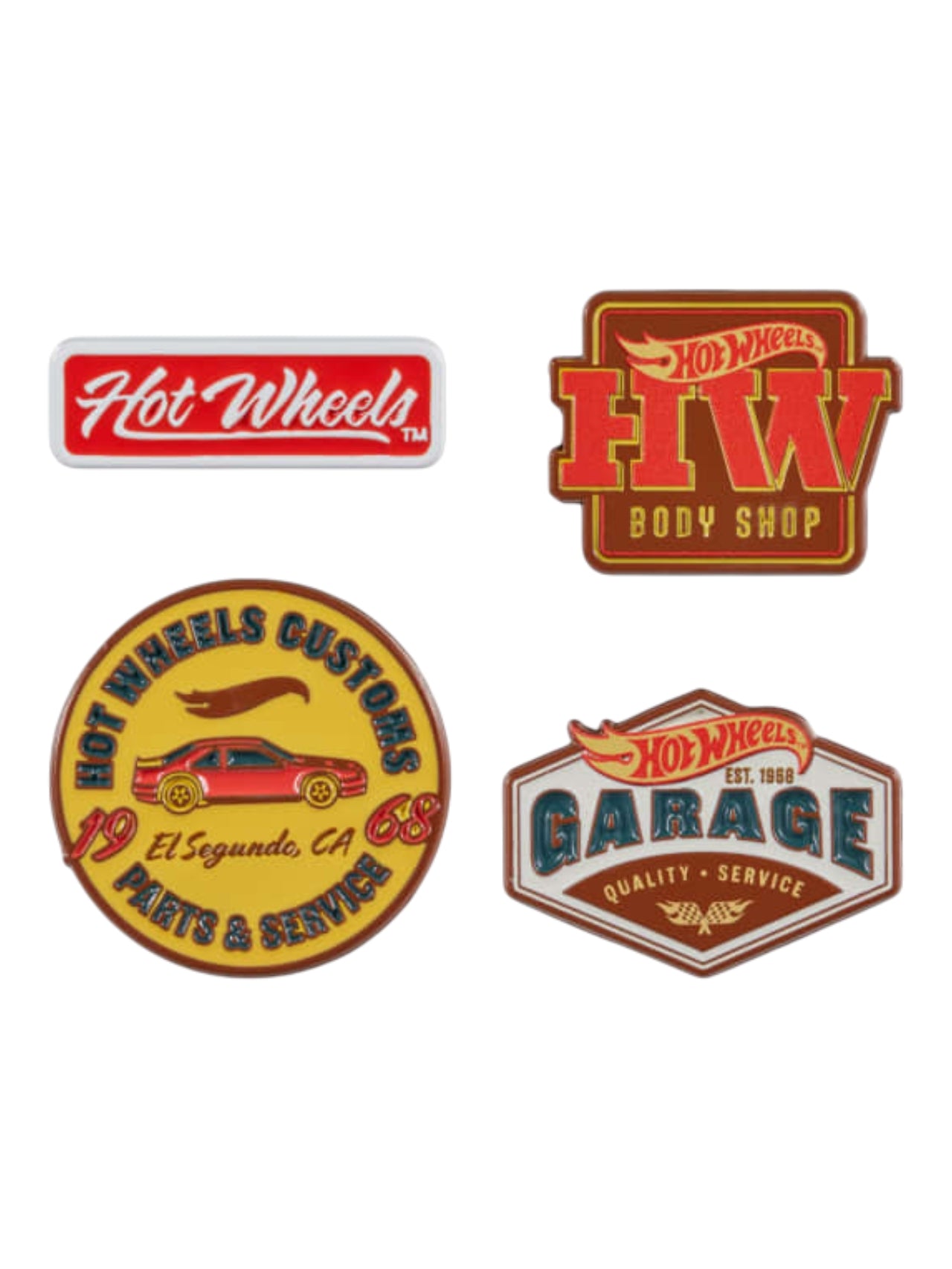 Hotwheels Premium Metal Badge Collection Set | Limited Edition |Body Shop Label Pins