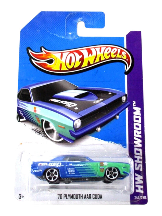 HotWheels '70 Plymouth AAR Cuda HW Showroom Imported Mainline 1:64 Scale ( Card Damege Car Mint Condition ) Diecast Model