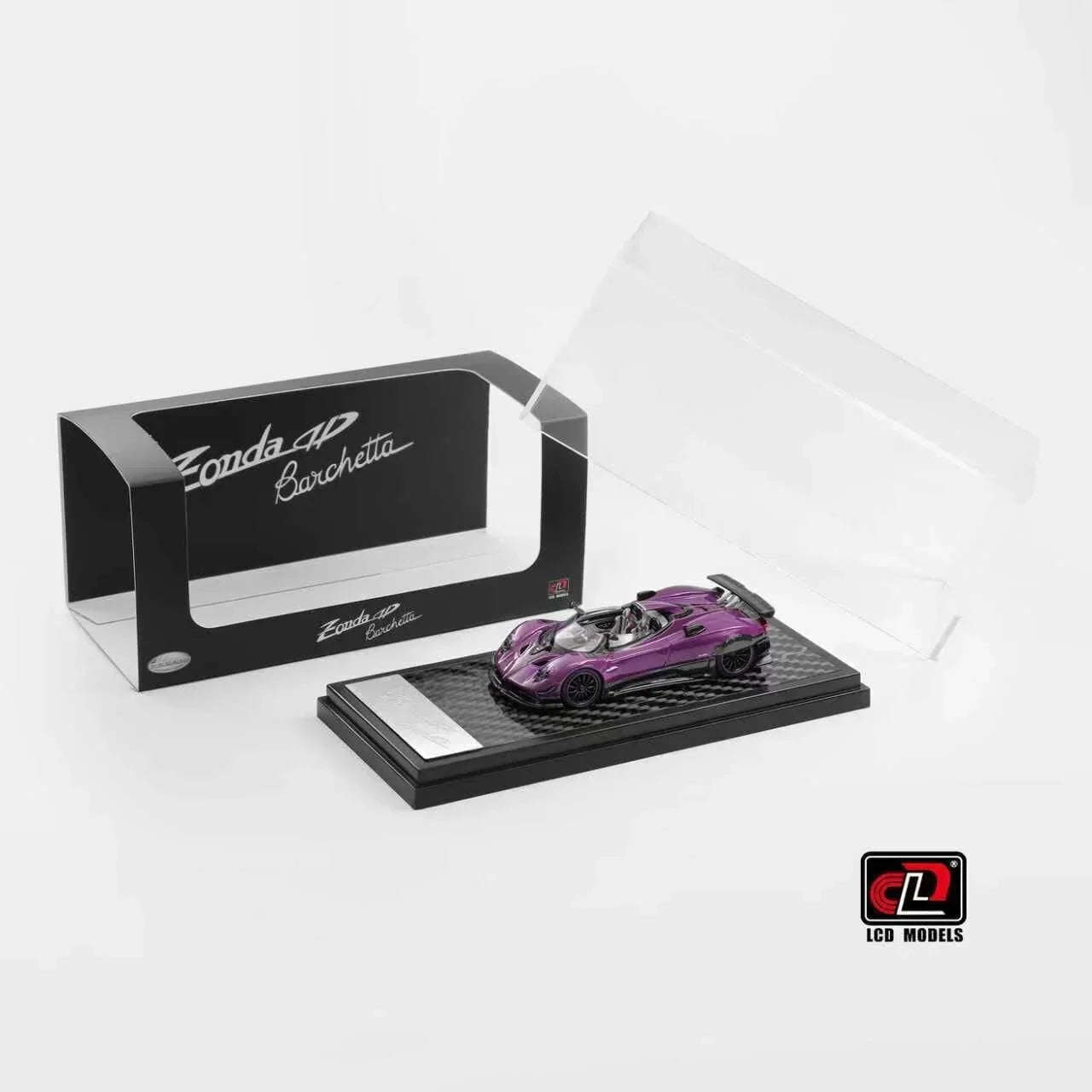 LCD Models Pagani Zonda HP Barchetta Carbon Purple Die-Cast Supercar Imported 1:64 Scale