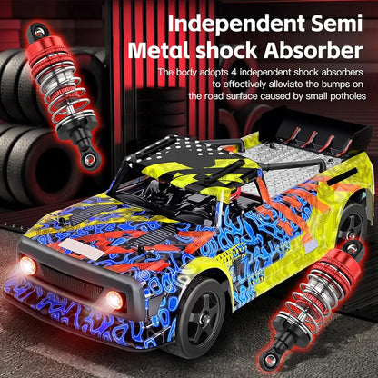 Power Drift RC Car 2.4 Ghz Remote Control, RTR 4WD, Lghit Effect When Braking Alloy Gear Adjustable Metal Hydraulic Shock Absorber 1:12 Scale Remote Control Rechargeable