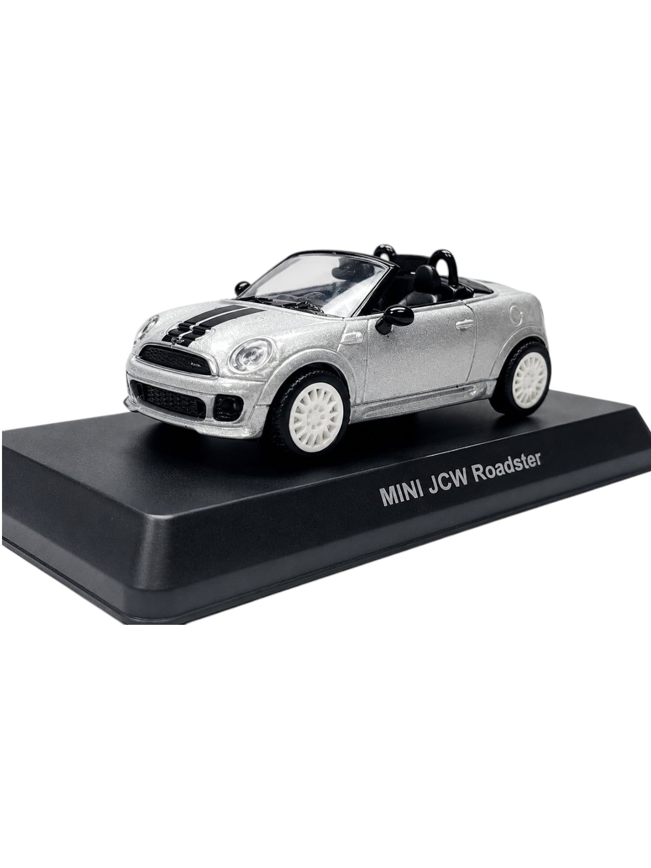 MINI JCW Roadster Diecast Model Car with Display Base | Silver | 1:64 Scale Collectible