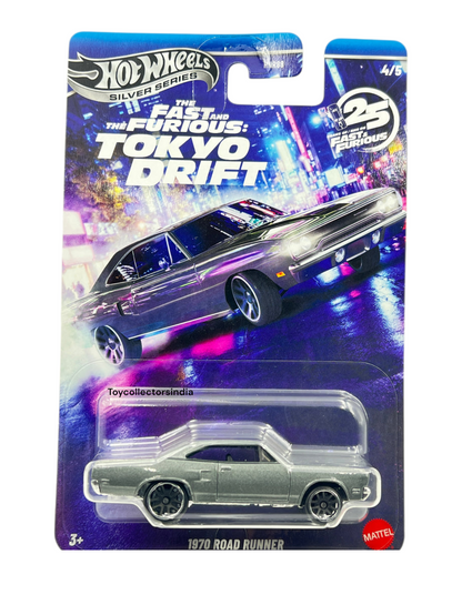 HotWheels Silver Series The Fast And Furious Tokyo Drift 1970 Road Runner Imported Card Art 1:64 Scale