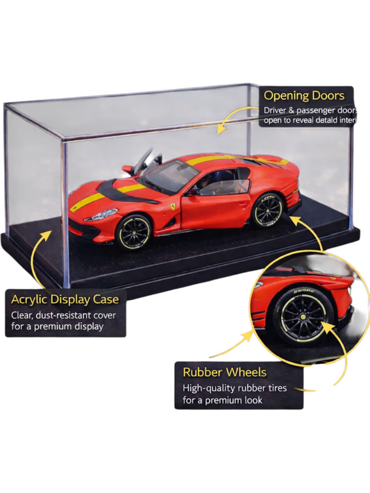 Bburago ferrari 812 competizione die-cast model with acrylic display case 1:64 Scale
