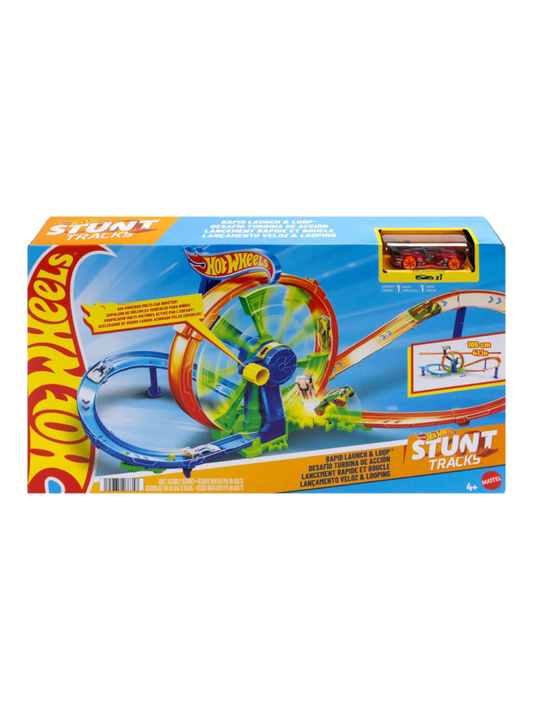 HotWheels Rapid Launch and Loop Track Set with 1:64 Scale Car
