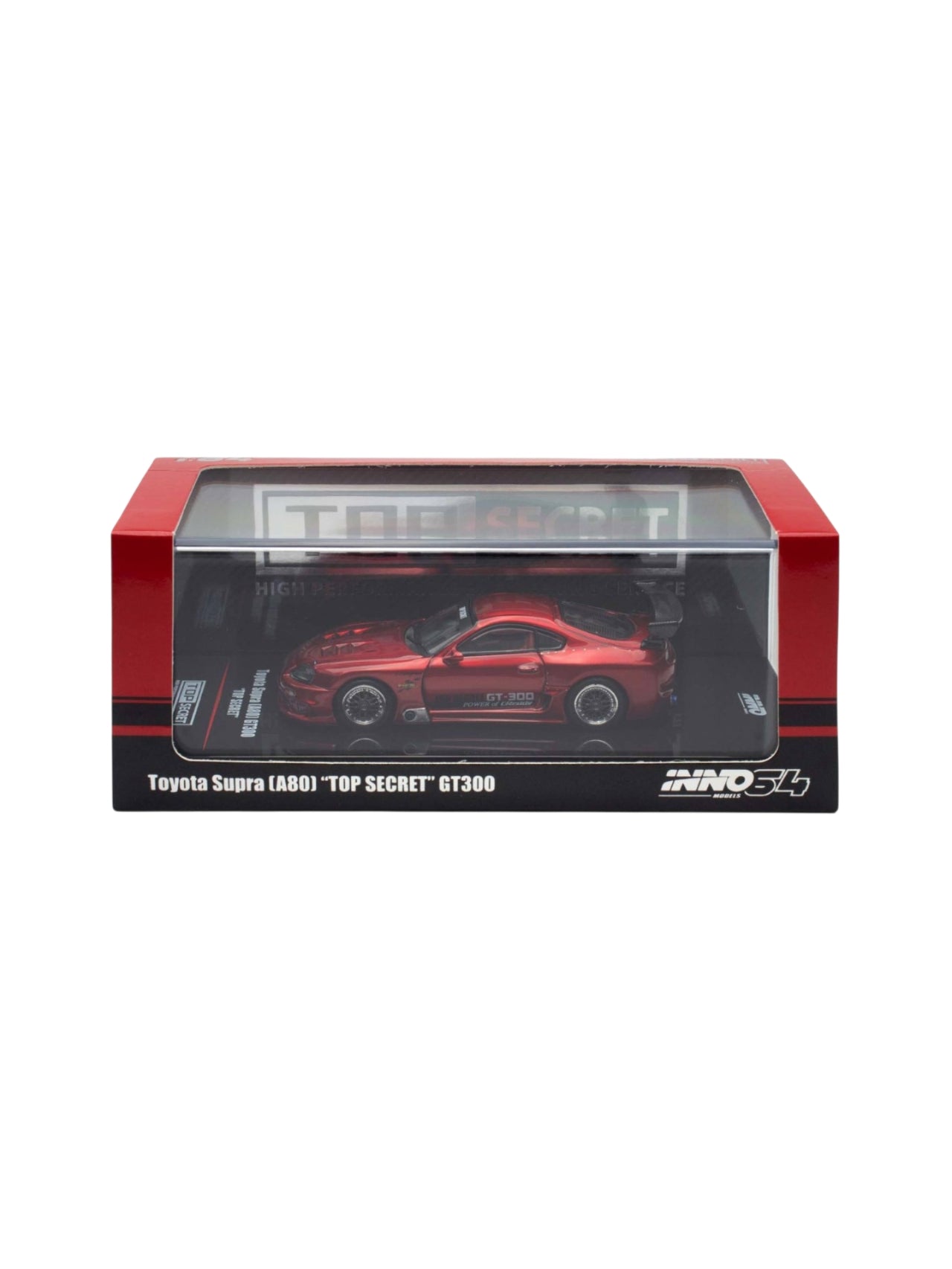 INNO64 Top Secret Toyota Supra(A80) GT300 Red 1:64 Scale Metal Diecast IN64-A80TS-RED