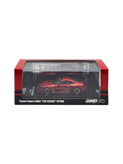 INNO64 Top Secret Toyota Supra(A80) GT300 Red 1:64 Scale Metal Diecast IN64-A80TS-RED
