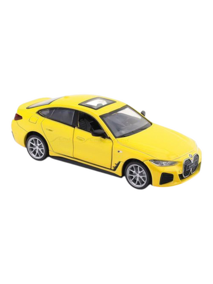 CCA BMW i4 M50 Yellow 1:32 licensed pullback diecast Scale Model car