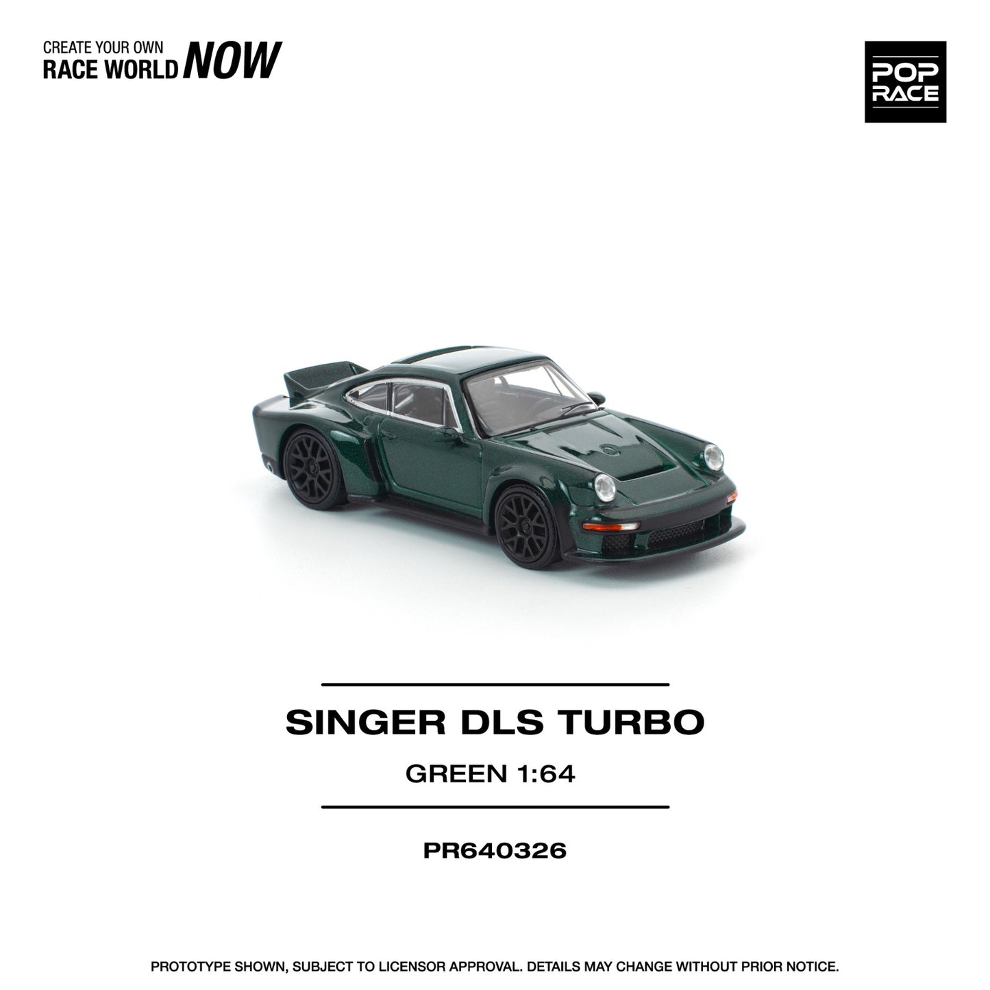 (PR640326) POP RACE SINGER DLS TURBO ROAD GREEN Diecast Model 1:64 Scale