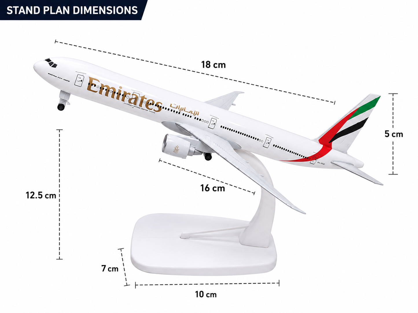Aircraft Model Airplane Emirates Premium Diecast matel With Detailed Graphics Display Stand (code-316) High Quality Paint 20cm'Scale Aircraft Model
