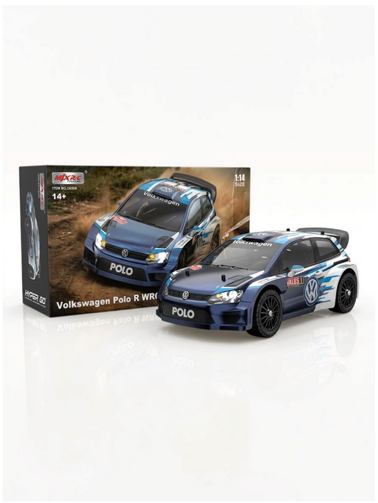 MJX RC 14304 Volkswagen Polo R WRC 2015 HYPER Go 1:14 Scale Radio Control 4WD High speed 2.4Ghz Control 3CH Remote Control With 2S battery: Its top speed is around 43-45 km/h