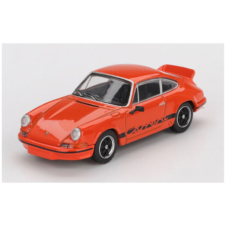 Mini GT #1142: Porsche 911 Carrera RS 2.7 Tangerine with Black Livery 1:64 Scale