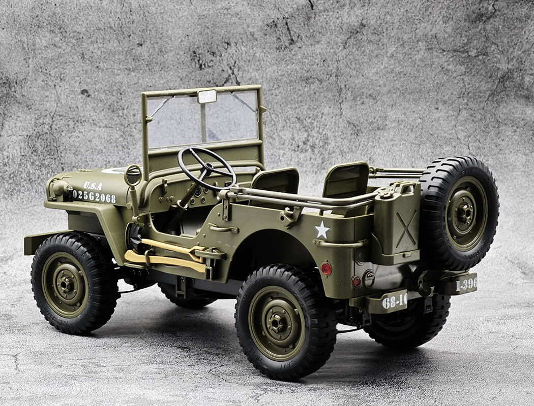 Military Car 2.4GHZ Remote Control System Imported 1:10 Scale RC Remove Engine Hood Metal Chassis Side Guard Frame (U.S.A)2025G2068