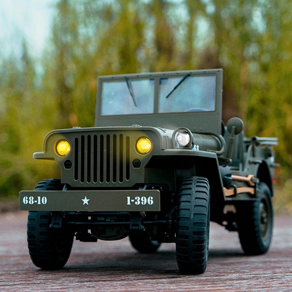 Remote Control Truck, RC Willys Military Jeep Car 1/12 Scale with Rechargeable Battery 2.4Ghz 4x4 Off-Road Remote-Control Crawler Vehicle