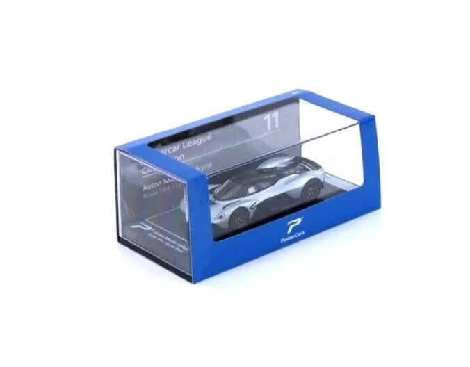 Postercars Hypercar League Collection Aston Martin Valkyrie 1:64 Scale / Skyfall Silver ( No 11 )