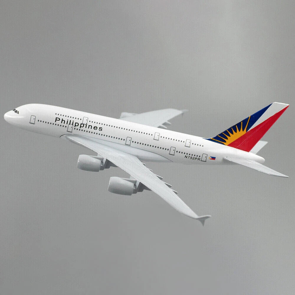 Aircraft Model 1:400 A380 Philippine Airlines Airplane Model Alloy Diecast Plane Ornaments 16cm (Code 103)