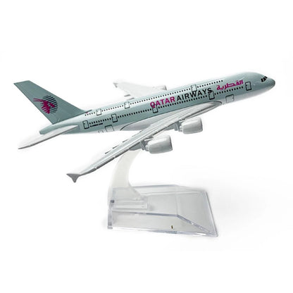 Aircraft Model Tang Dynasty Air Bus A380 Qatar Airways Plane Metal Airplane Model Plane Toy Plane Model 16cm (Code 107)
