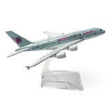 Aircraft Model Tang Dynasty Air Bus A380 Qatar Airways Plane Metal Airplane Model Plane Toy Plane Model 16cm (Code 107)