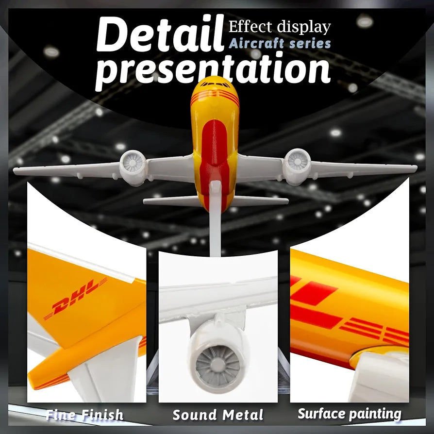 Aircraft Model DHL-757 Passenger Aircraft ( code-132 ) Diecast matel 16cm'Scale With Display Stand
