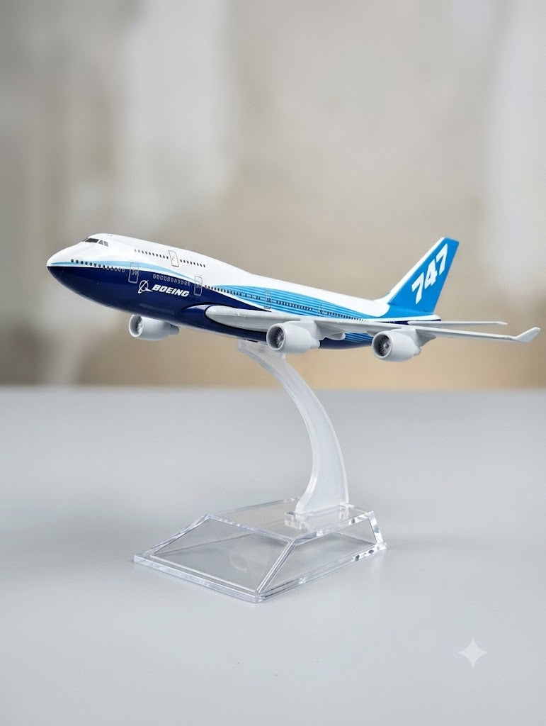 Aircraft model Boeing 747 Diecast metal Aircraft Airplane With Acrylic Display Stand 16cm, Premium Quality Material.