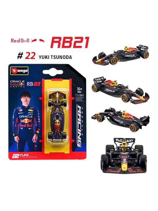 Bburago 2025 formula 1 (f1) yuki tsunoda no 22 1:64 Scale (blister pack)