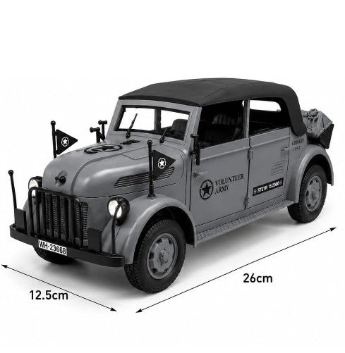 STEYR 1500A Germany WWII Military Vehicle Die-Cast Model Car – 1:18 Scale Remote Control 4×4 High Speed Motor Metal Series