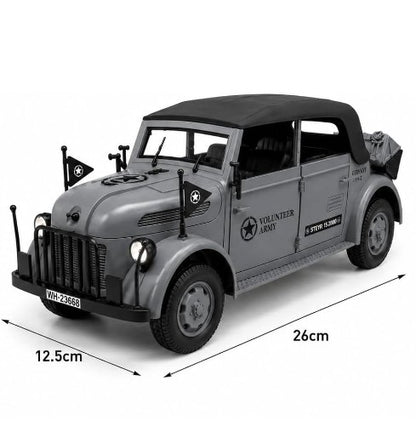STEYR 1500A Germany WWII Military Vehicle Die-Cast Model Car – 1:18 Scale Remote Control 4×4 High Speed Motor Metal Series