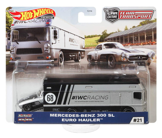 Hotwheels carr Culture Mercedes Benz 300 sl euro hauler imported team transport 1:64 Scale