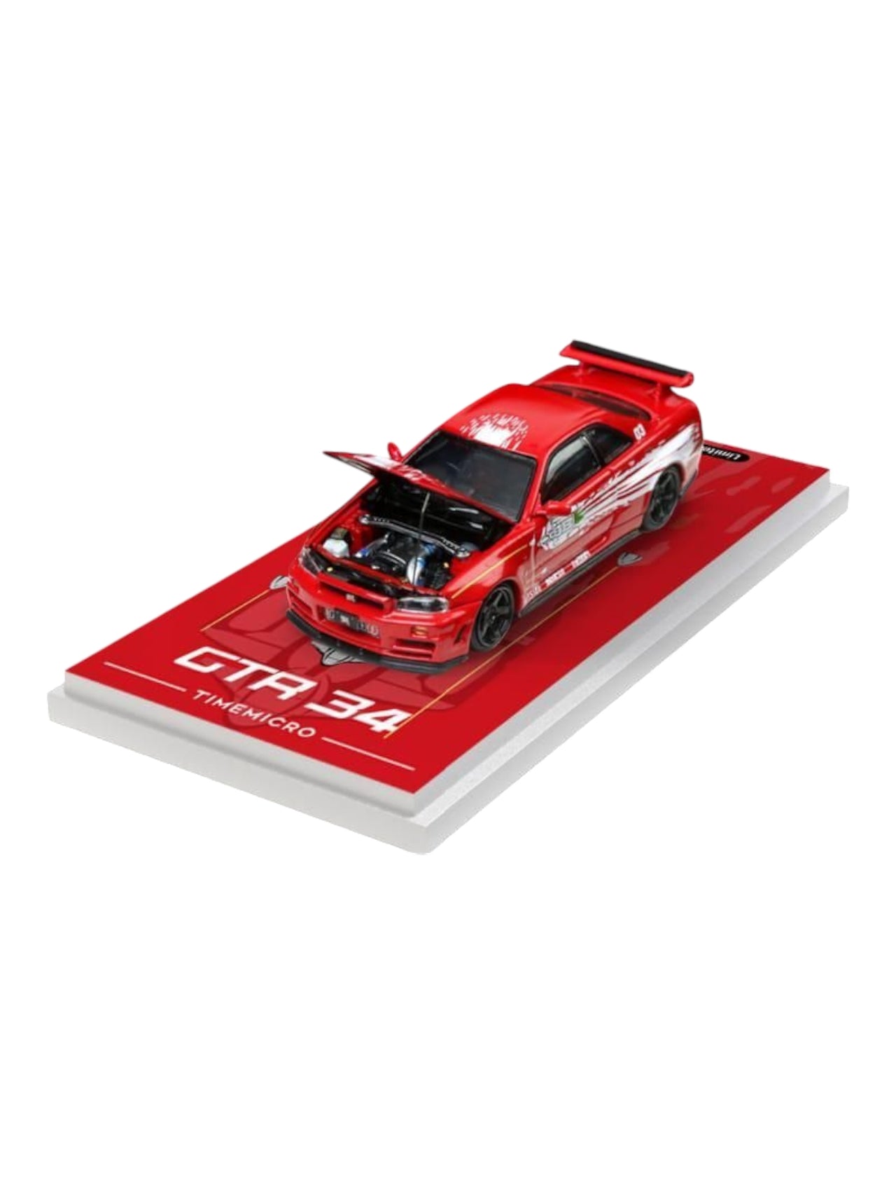 Time Micro Nissan GTR R34 1:64 Scale (With Acrylic Case, Openable Hood)