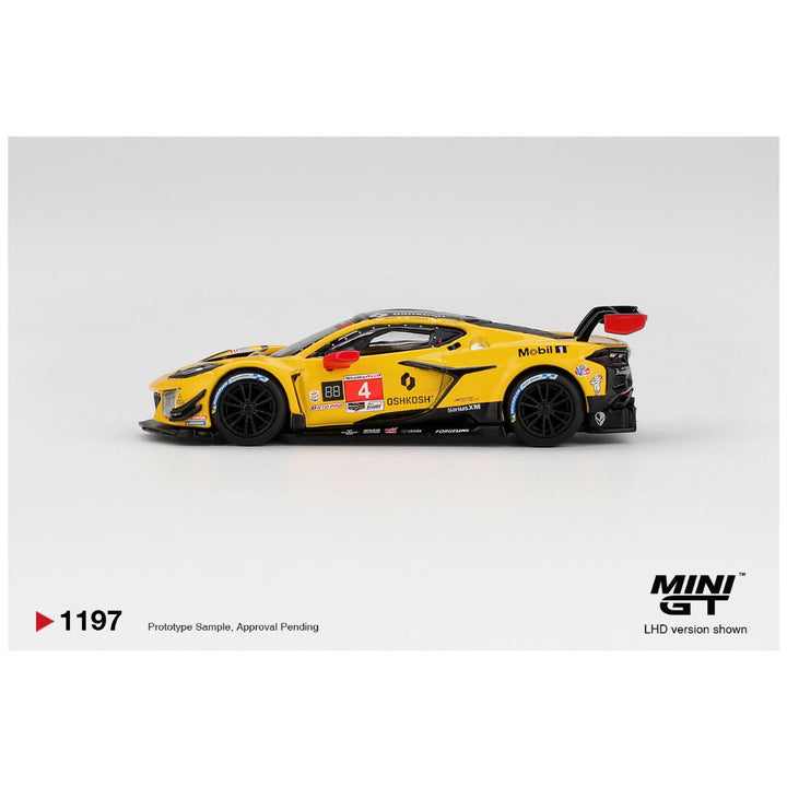 Mini GT #1197: Chevrolet Corvette Z06 GT3.R #4 Corvette Racing by Pratt Miller Motorsports 2025 Imported 1:64 Scale