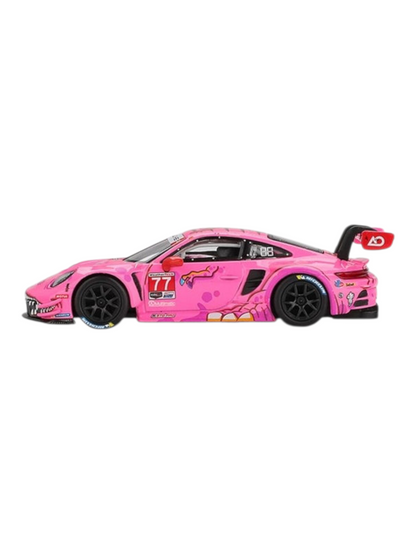 Mini GT #1052: Roxy Porsche 911 GT3 R #77 AO Racing 2024 IMSA Road America 1:64 Scale Box packaging
