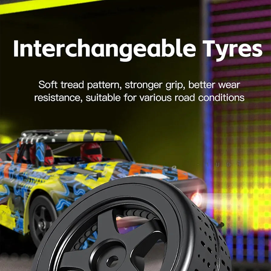 Power Drift RC Car 2.4 Ghz Remote Control, RTR 4WD, Lghit Effect When Braking Alloy Gear Adjustable Metal Hydraulic Shock Absorber 1:12 Scale Remote Control Rechargeable