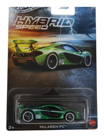 HotWheels Silver Series Hybrid Speed 'Mclaren P1 Imported Card Art 1:64 Scale