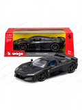 Bburago Ferrari F80 Matte Black 1:24 Scale Diecast Model Car with Acrylic Case