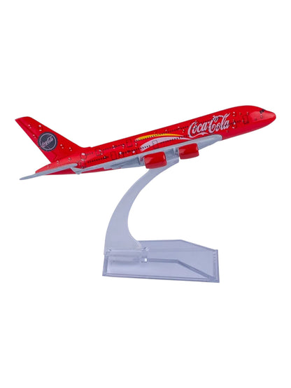 Aircraft Coca-Cola Airbus 380 Airplane Diecast Metal (No.108) Display Stand 16cm Scale