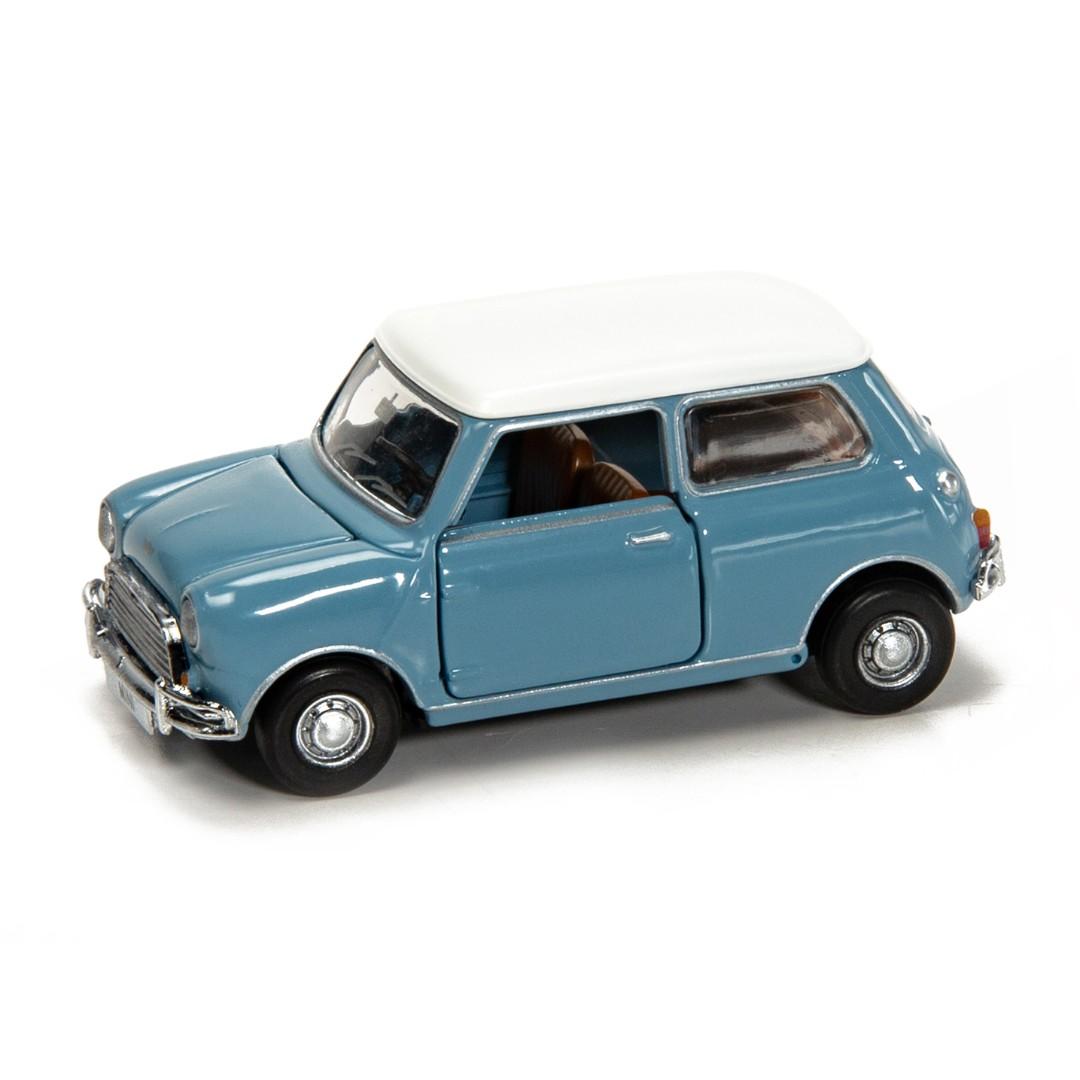 TINY PANTONE Mini Cooper Diecast Model Car – Classic Sky Blue Mini | Vintage Collectible Toy with Display Box 1:50 Scale