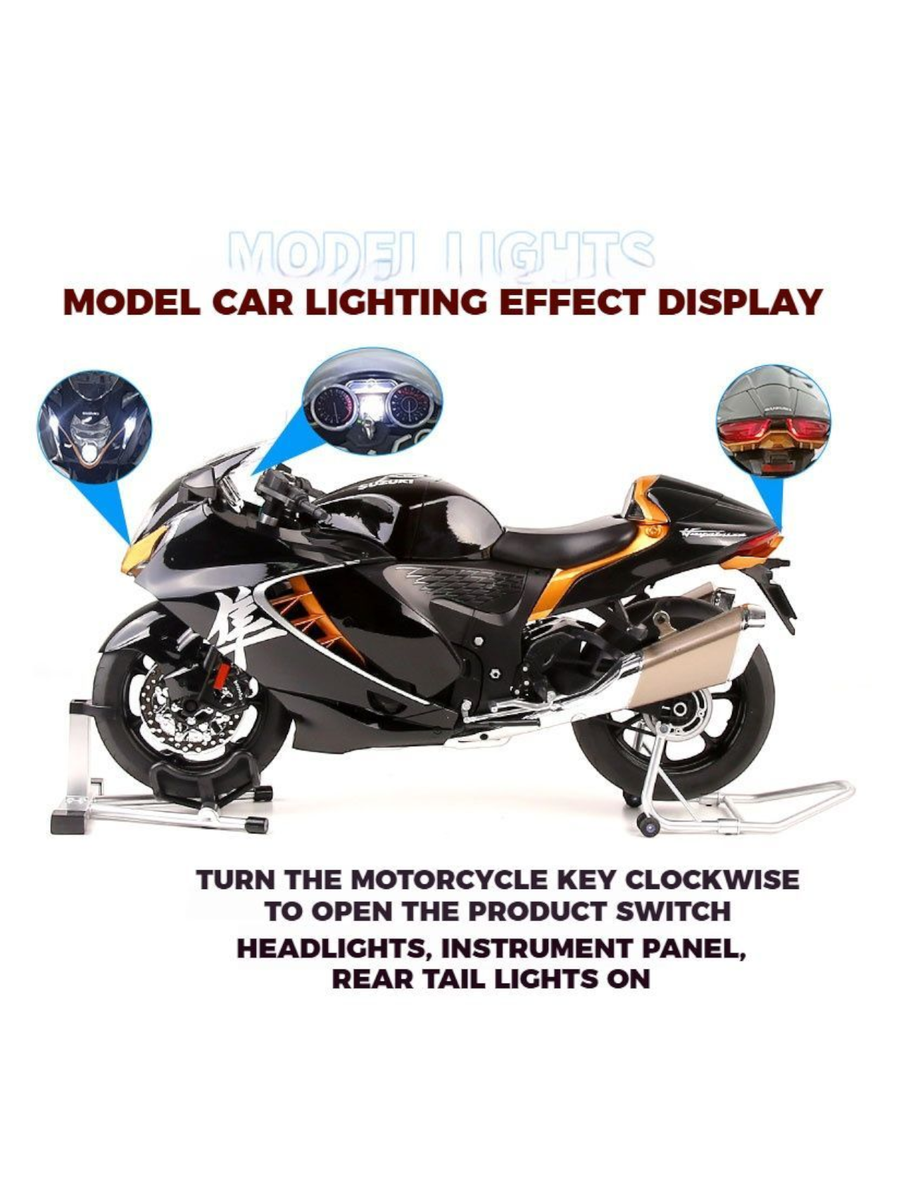 Suzuki Hayabusa GSX-1300 R Alloy Model 1:6 Scale (Colour -Black)
