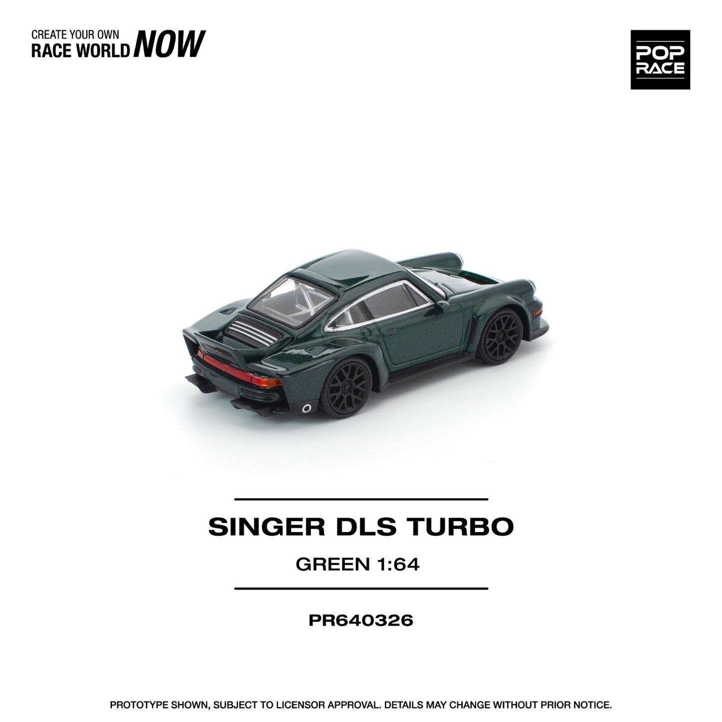 (PR640326) POP RACE SINGER DLS TURBO ROAD GREEN Diecast Model 1:64 Scale