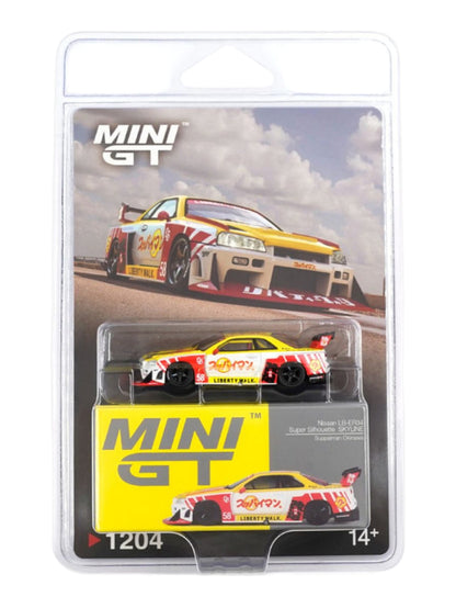 Mini GT #1204: Nissan LB-ER34 Super Silhouette SKYLINE Suppaiman Okinawa 1:64 Scale