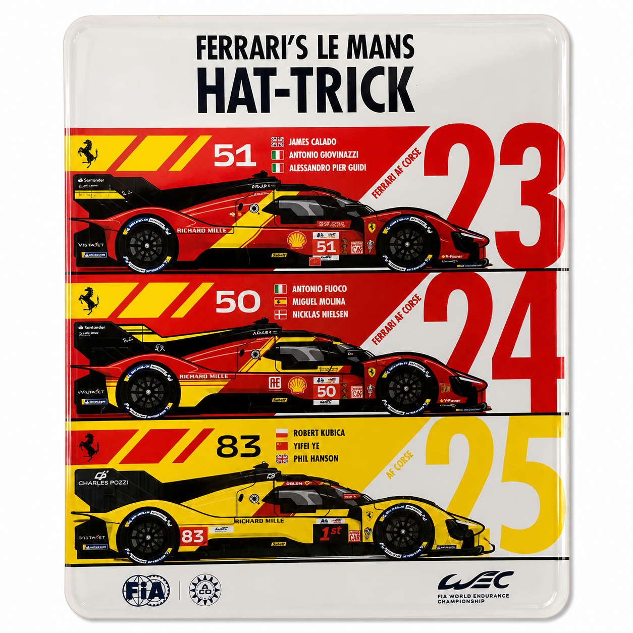 Ferrari Heritage Series Fridge Magnet – Premium Metal Car Magnet | F40, F50, Enzo, LaFerrari, 488 Pista, F80 & 288 GTO Designs