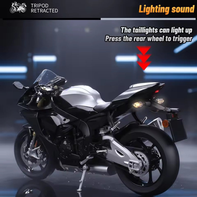 YAMAHA R1M Alloy Mode Front Wheel Bracket Rear Wheel Bracket, Charging Line Power Supply Water bottle Imported 1:6 Scale Baike