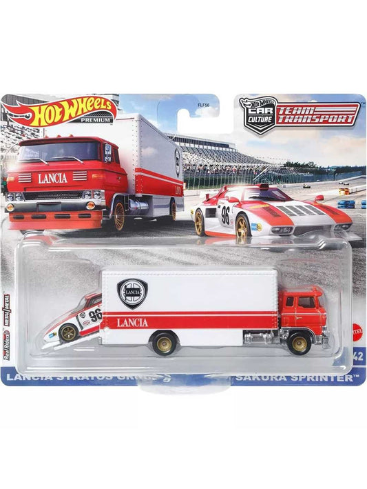 HotWheels Team Transport Lancia Stratos Group 5 Sakura Sprinter Imported 1:64 Scale