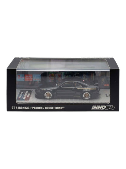 INNO64 GT-R (BCNR33) Pandem/Rocket Bunny 1:64 Scale Metal Diecast IN64-R33P-BLA