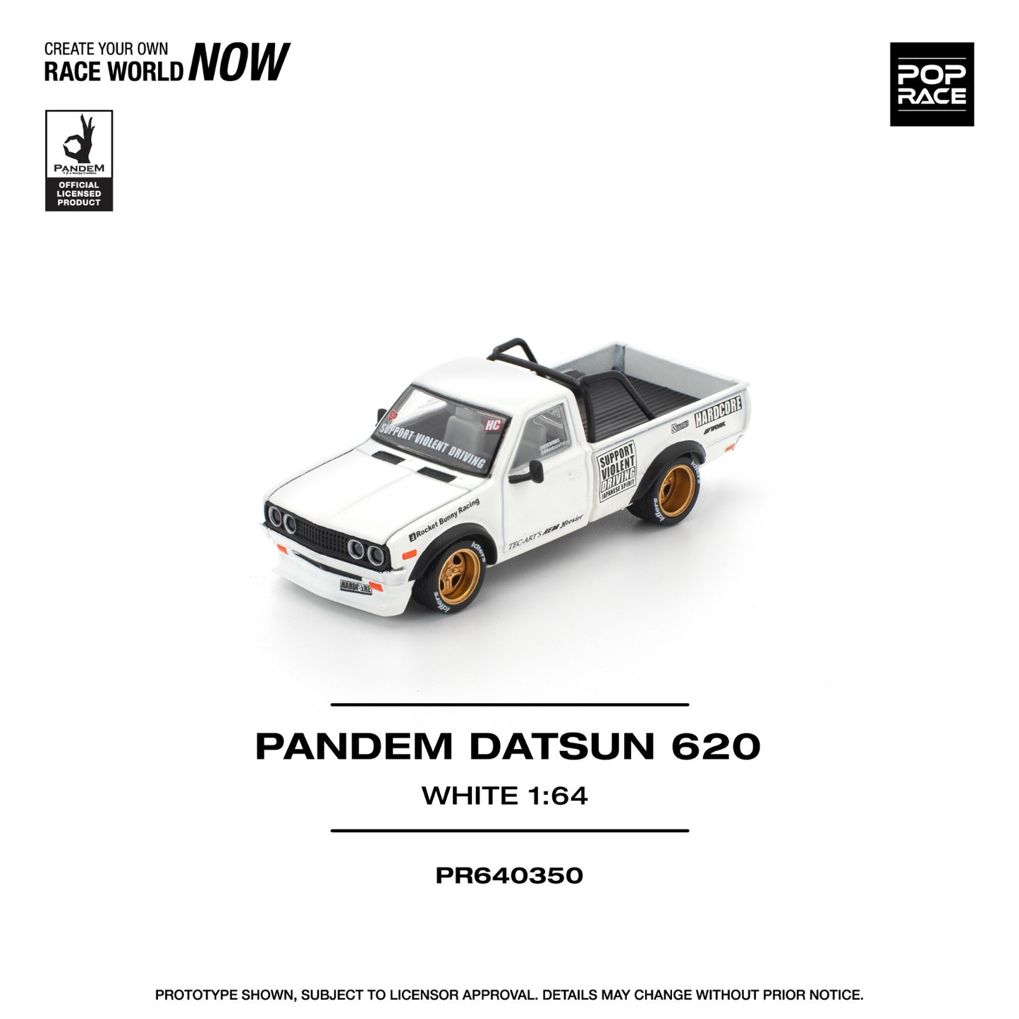 Pop race pr64-350 pandem Datsun 620 1:64 Scale
