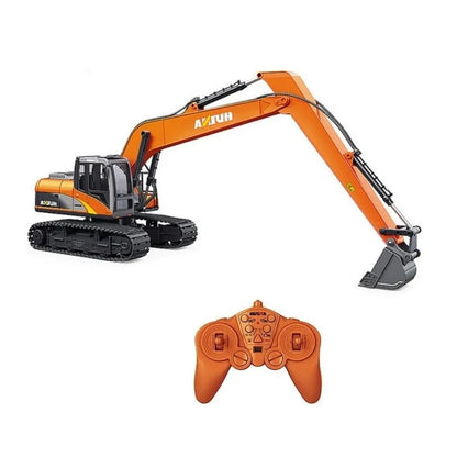 Huina Toys 1551 RC Remote Control Excavator With 15 Functions USB Charging construction machine 360° rotating body 7.4V rechargeable battery Playing Time: Approx. 25–30 minutes Charging Time: Approx. 2–3 hours Up to approx. 3.5 km/h 1:14 scale