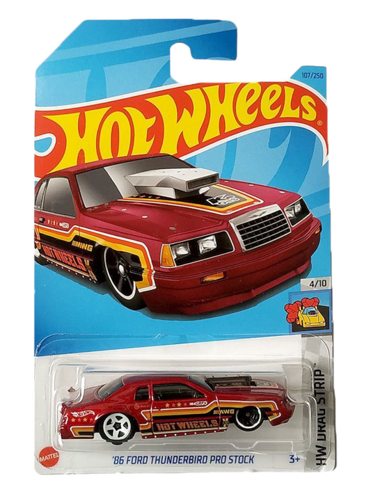 HotWheels 86 Ford Thunderbird Pro Stock HW Drag Strip Imported Mainline 1:64 Scale