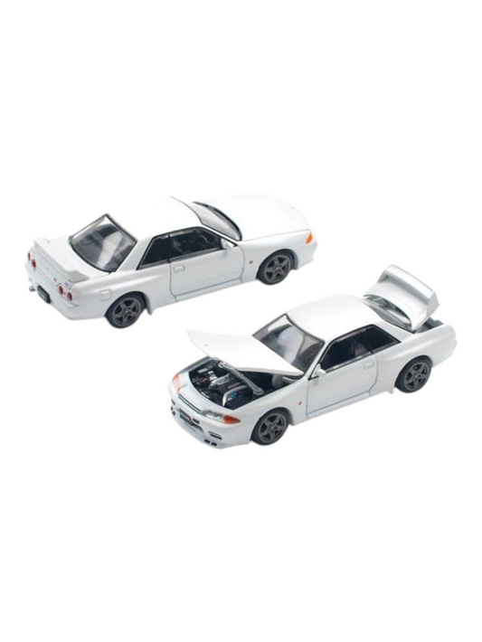 Pop Race Nissan Skyline GT-R R32 Chrystal White PR640157 1:64 Scale