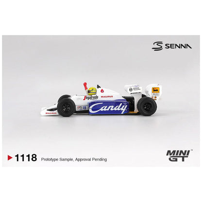 Mini GT #1118: Toleman TG184 #19 Ayrton Senna 1984 Monaco Grand Prix 2nd Place 1:64 Scale